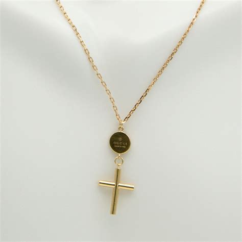 gucci cross necklace gold|vintage Gucci cross necklace.